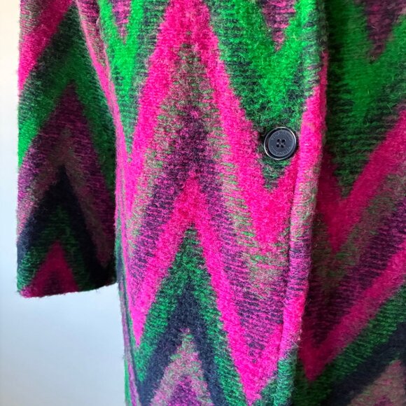 Vilagallo Yana Zig Zag Wool-Blend Women's Coat - Picture 3 of 11